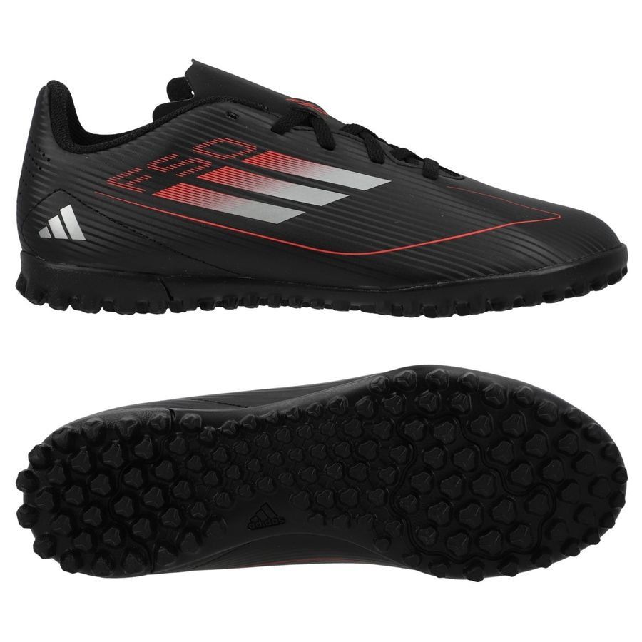 adidas F50 Club TF Stealth Victory - Noir/Argenté/Lucid Red Enfant