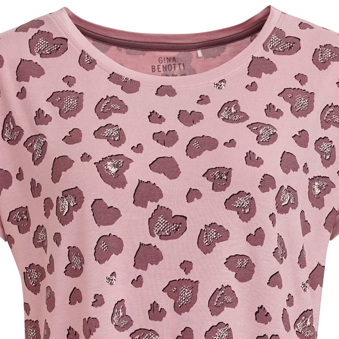 Gina Benotti Damen Schlafshirt im Animal-Look altrosa