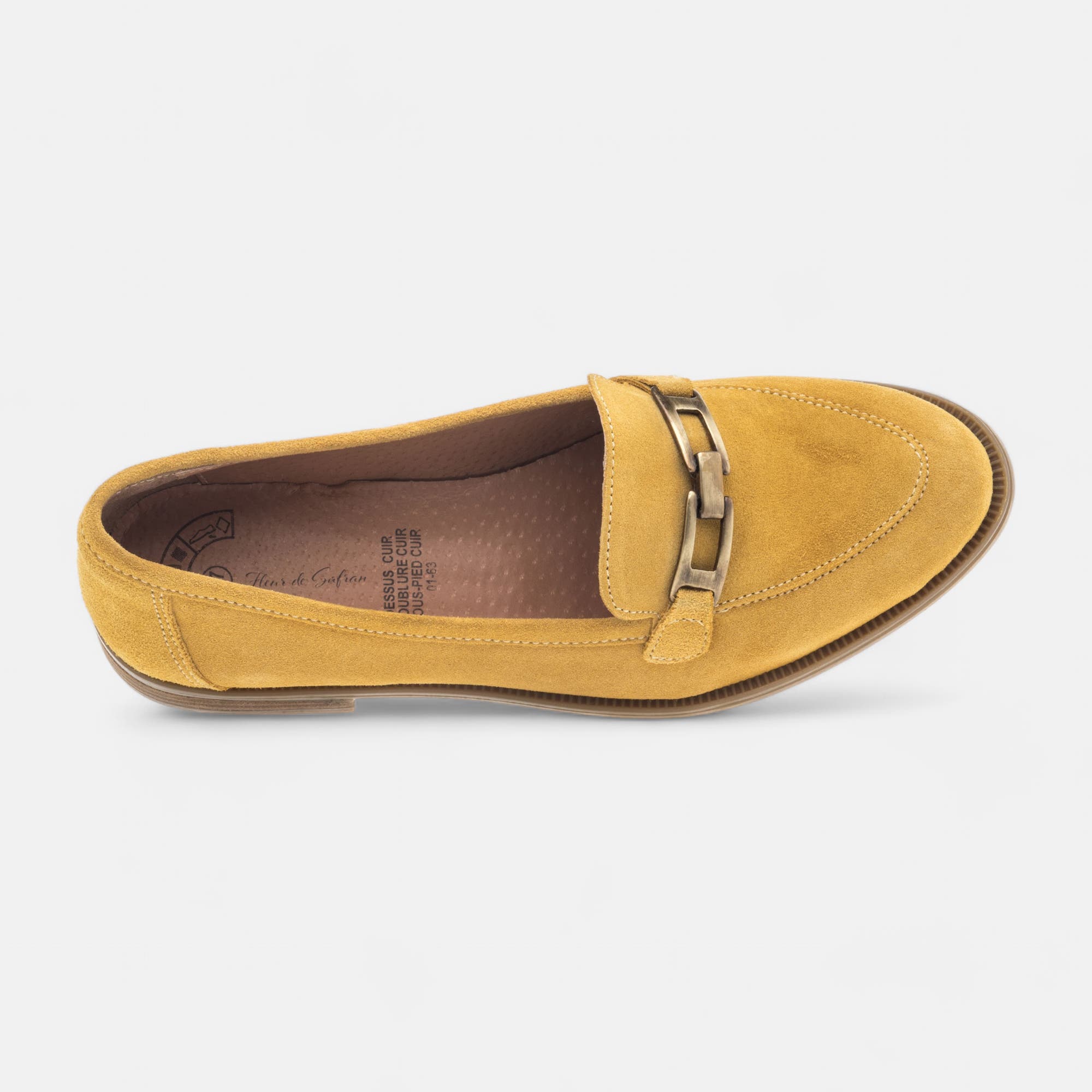 Mocassins Femme en cuir jaune