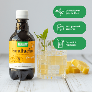 Purasana Kombucha Fresh Sparkling Fermented Tea Curcuma Flavour 330ML