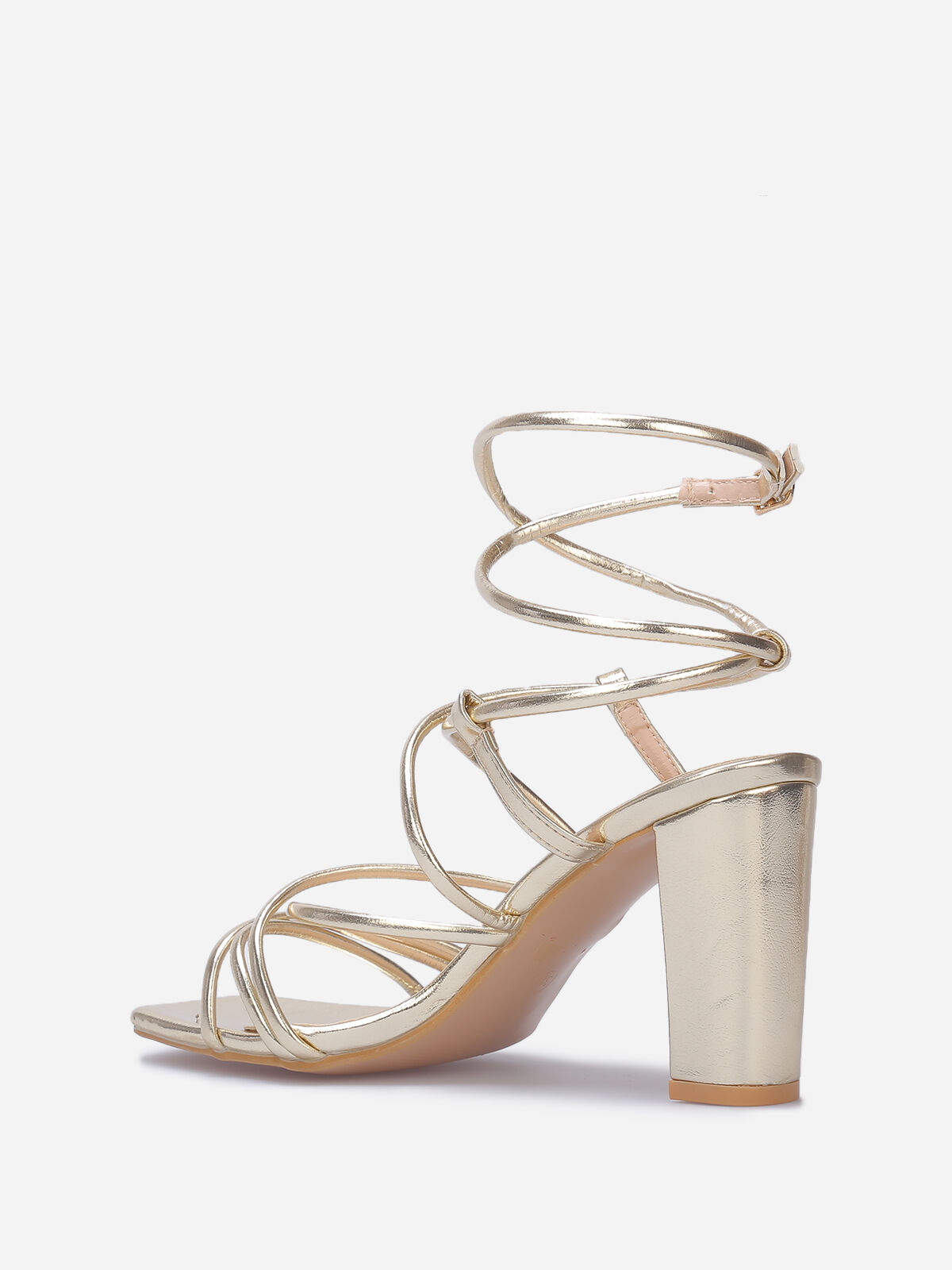 Sandales à multiples brides croisées- Doré