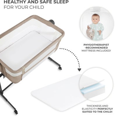Kinderkraft Neste Up 2 Bedside Crib, Beige
