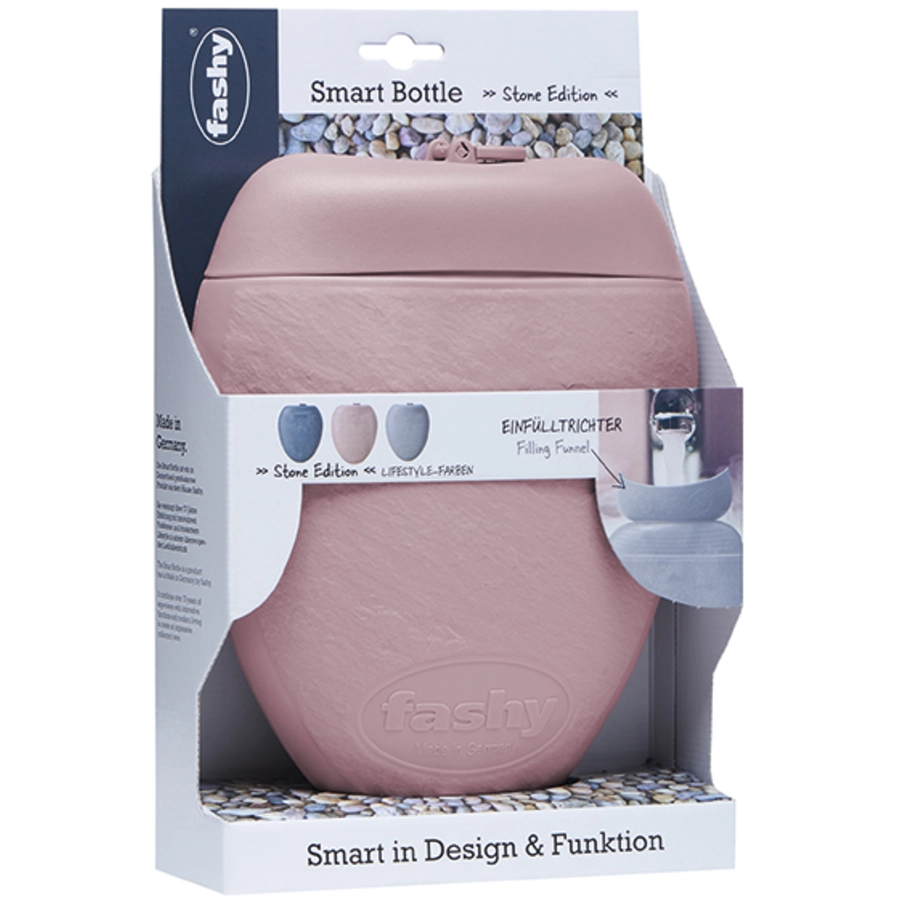fashy® Wärmflasche 1,8L Smart Bottle Stone Edition in hellrosa