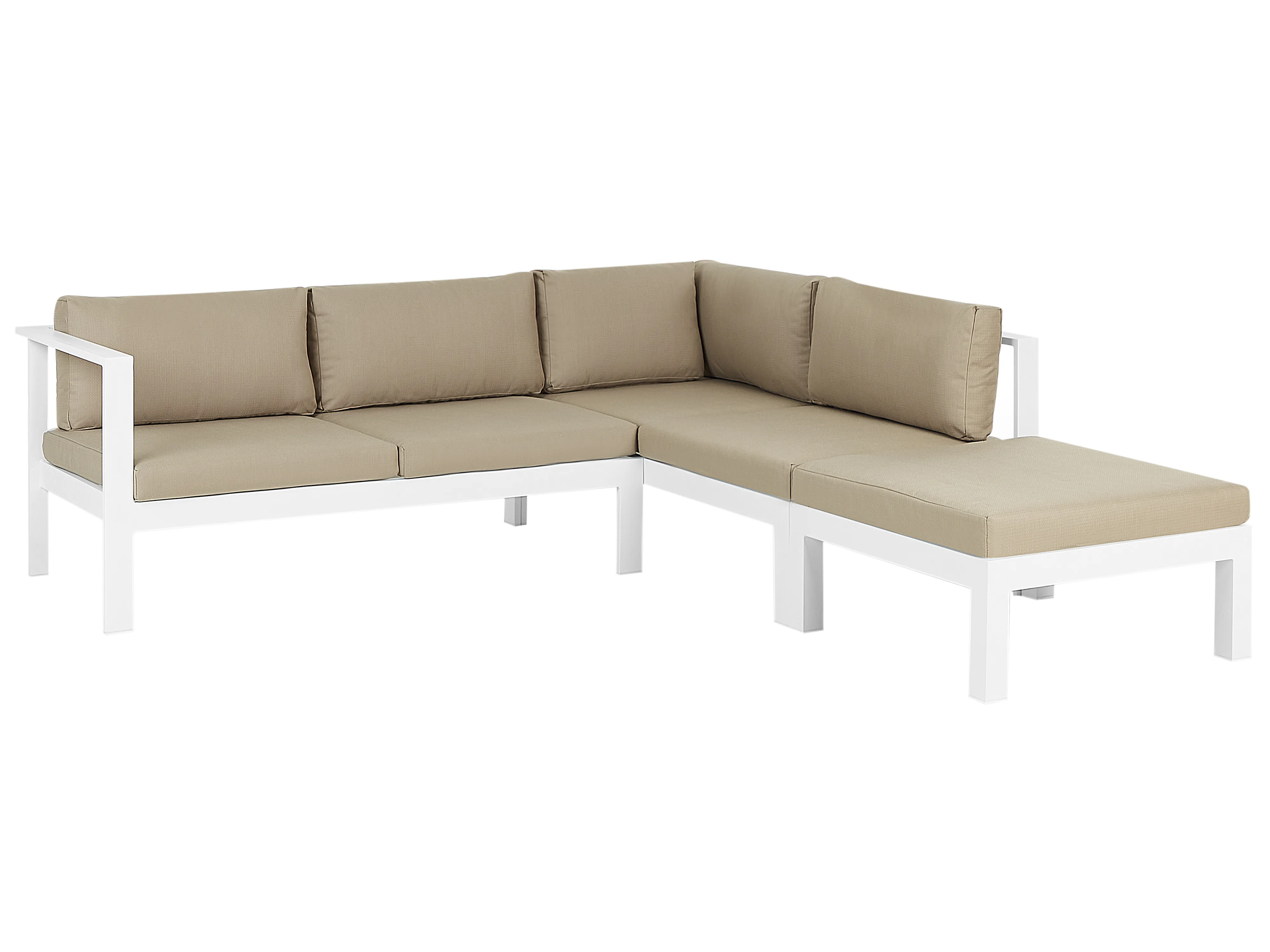 Tuin hoekloungeset met tafel 5-zits MESSINA linkszijdig Metaal Zandbeige