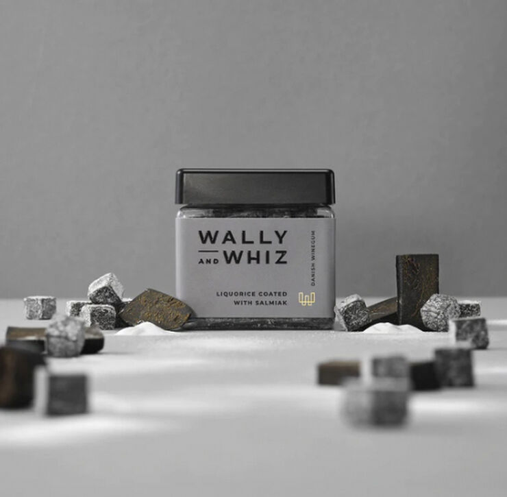 Wally and Whiz Lakrids med Salmiak - small cube 140 gr Sort