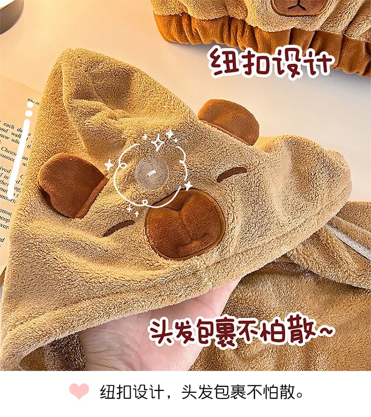 Baburu - Capybara Coral Fleece Snel Droog Haarhanddoek (Diverse Ontwerpen) / Set