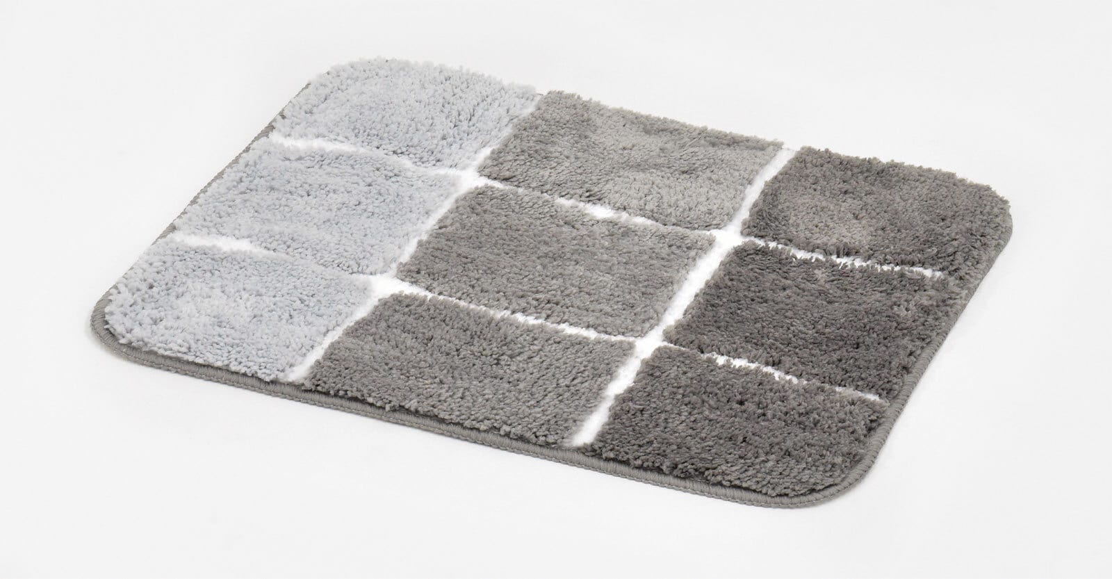 Badematten-Set Quadro Grau/Schwarz/Silber