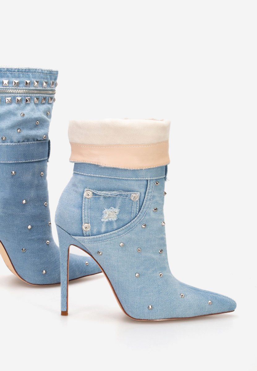 Bottines stiletto bleus Azzaro