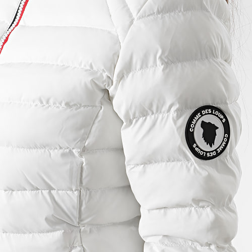 Doudoune Capuche Réversible Femme Québec Blanc Noir