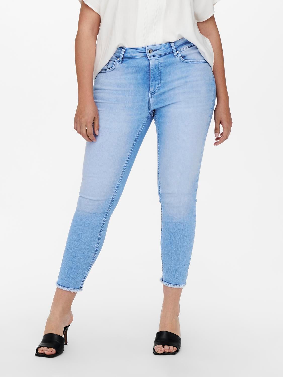 CARWILLY Mittlere Taille Skinny Fit Jeans Light Blue Denim