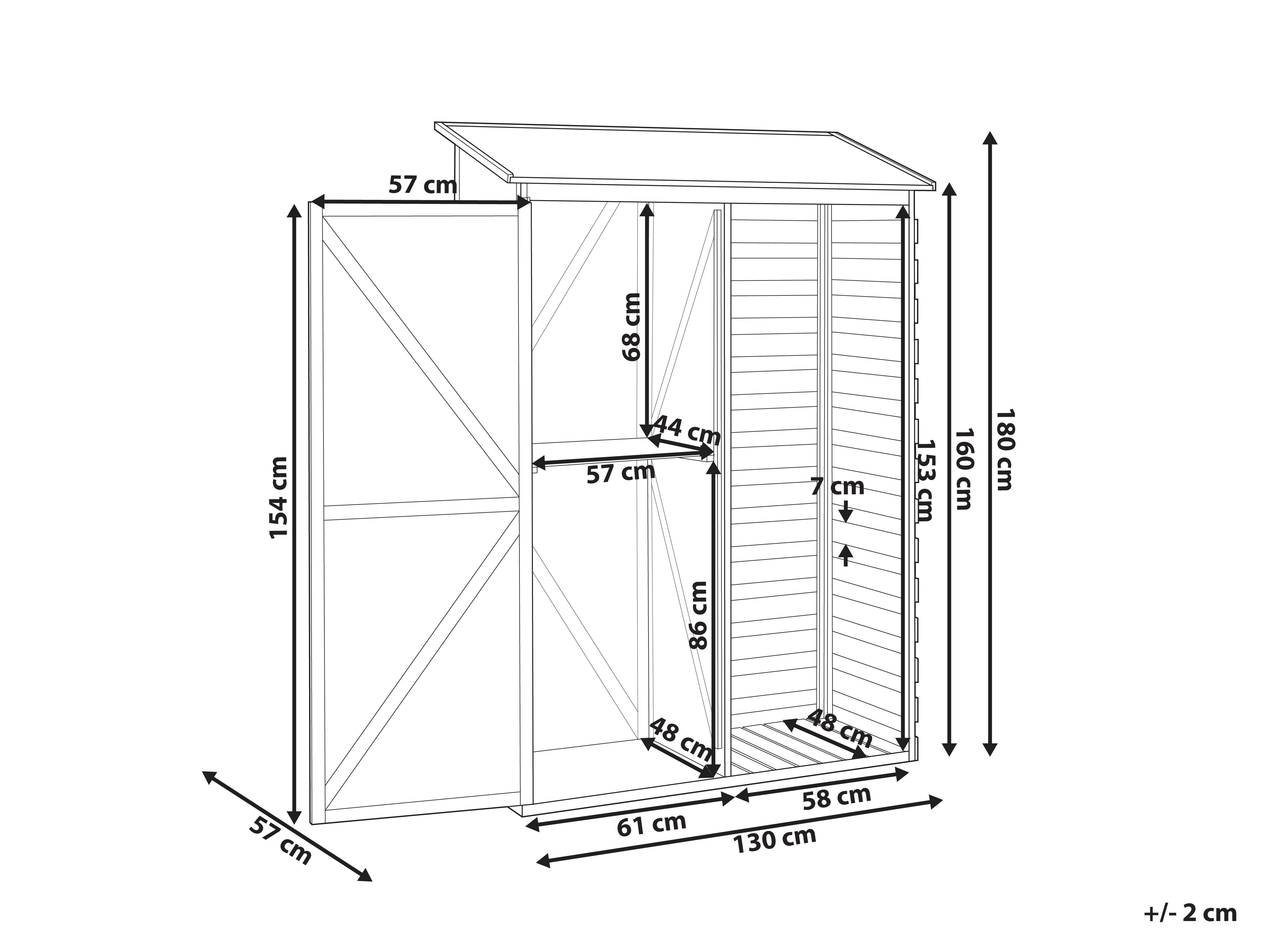 Gereedschapsschuur CENGIO 130 cm 57 cm Grijs