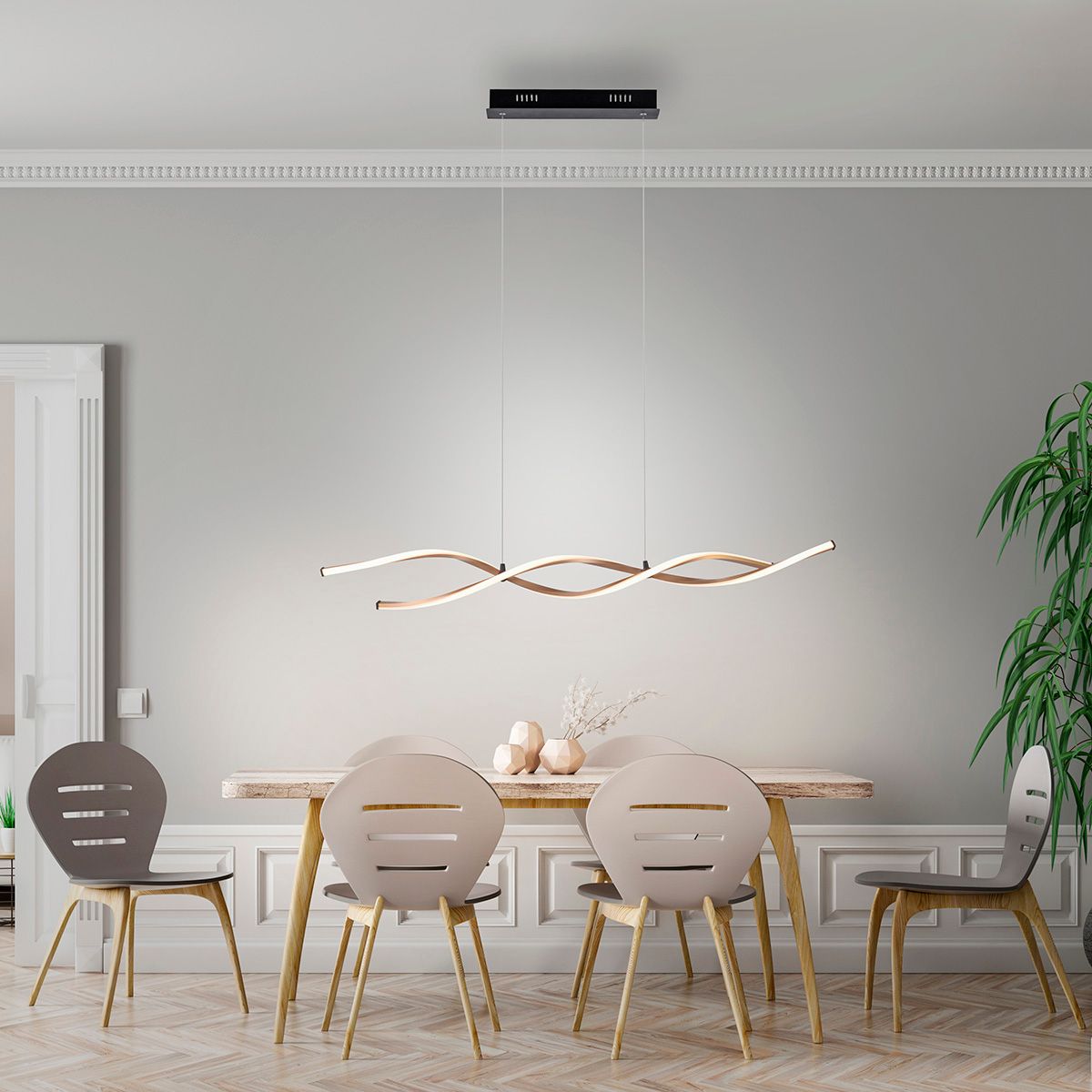 Design hanglamp goud incl. LED dimbaar - Zina