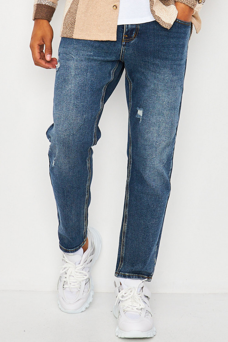 Jean Regular bleu déchiré
