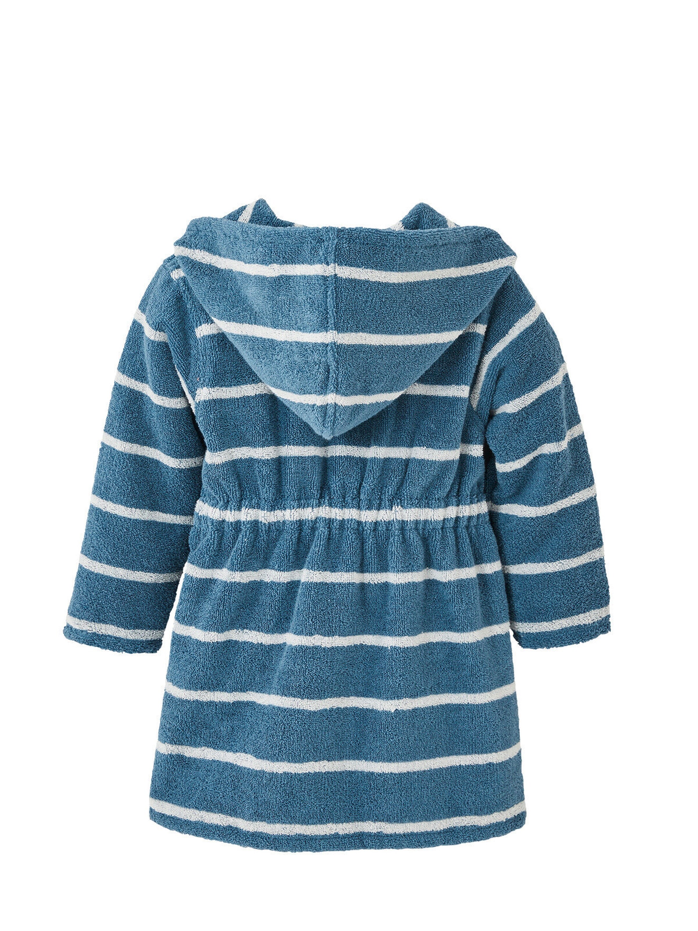 Vertbaudet Kinder Bademantel blau/weiß gestreift
