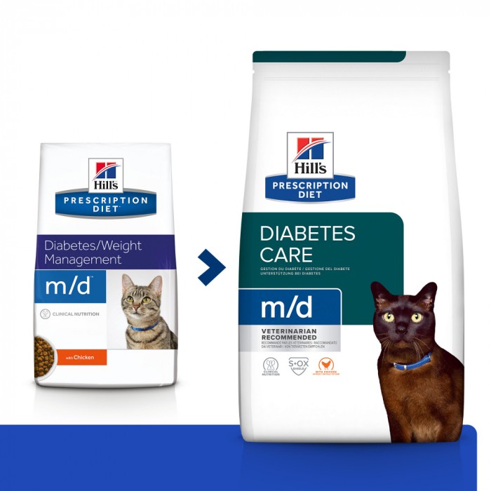 HILL'S Prescription Diet m/d Diabetes Care au Poulet - Croquettes pour chat