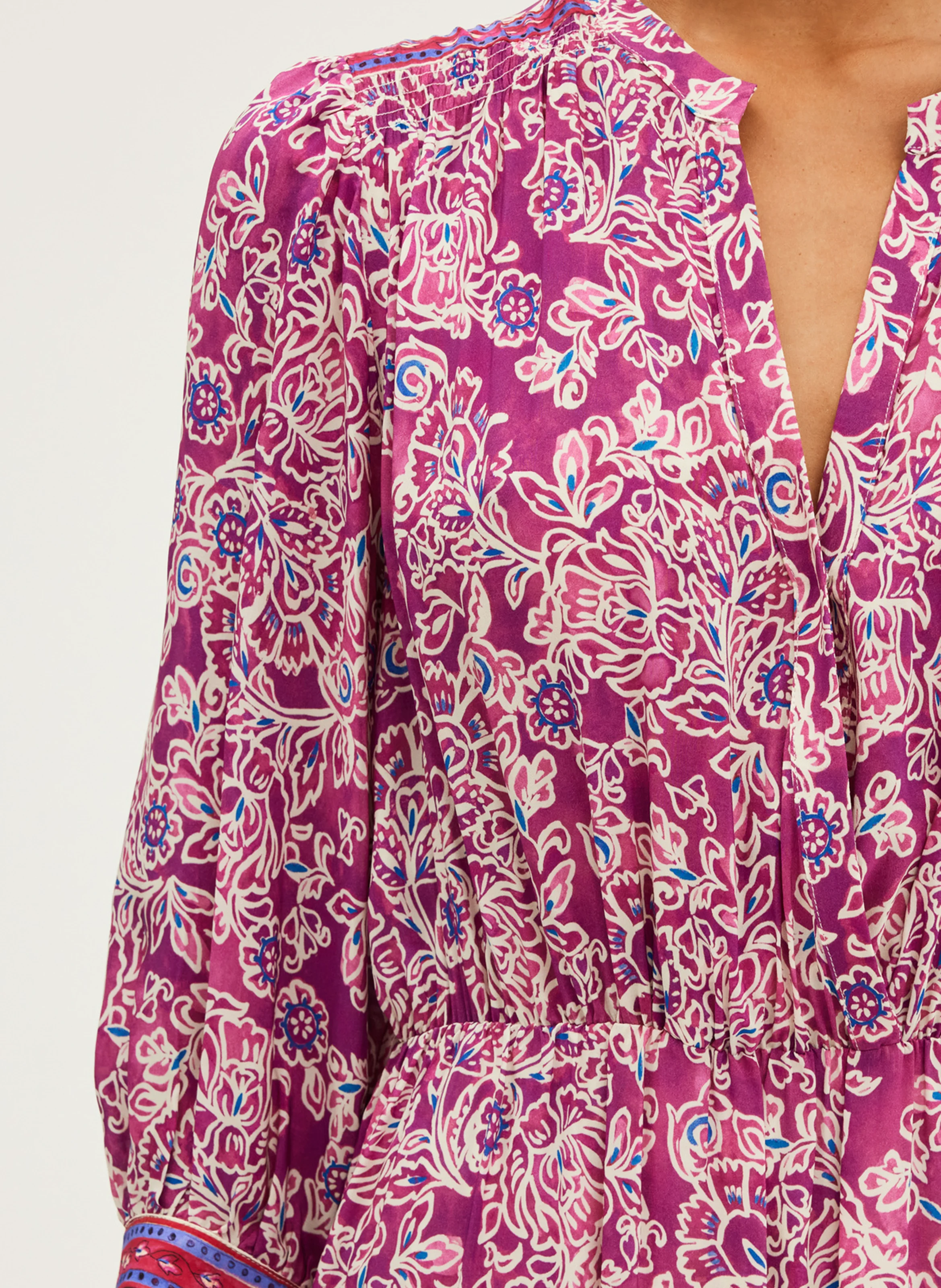 STEPHANN - Robe longue droite à imprimés | Violet