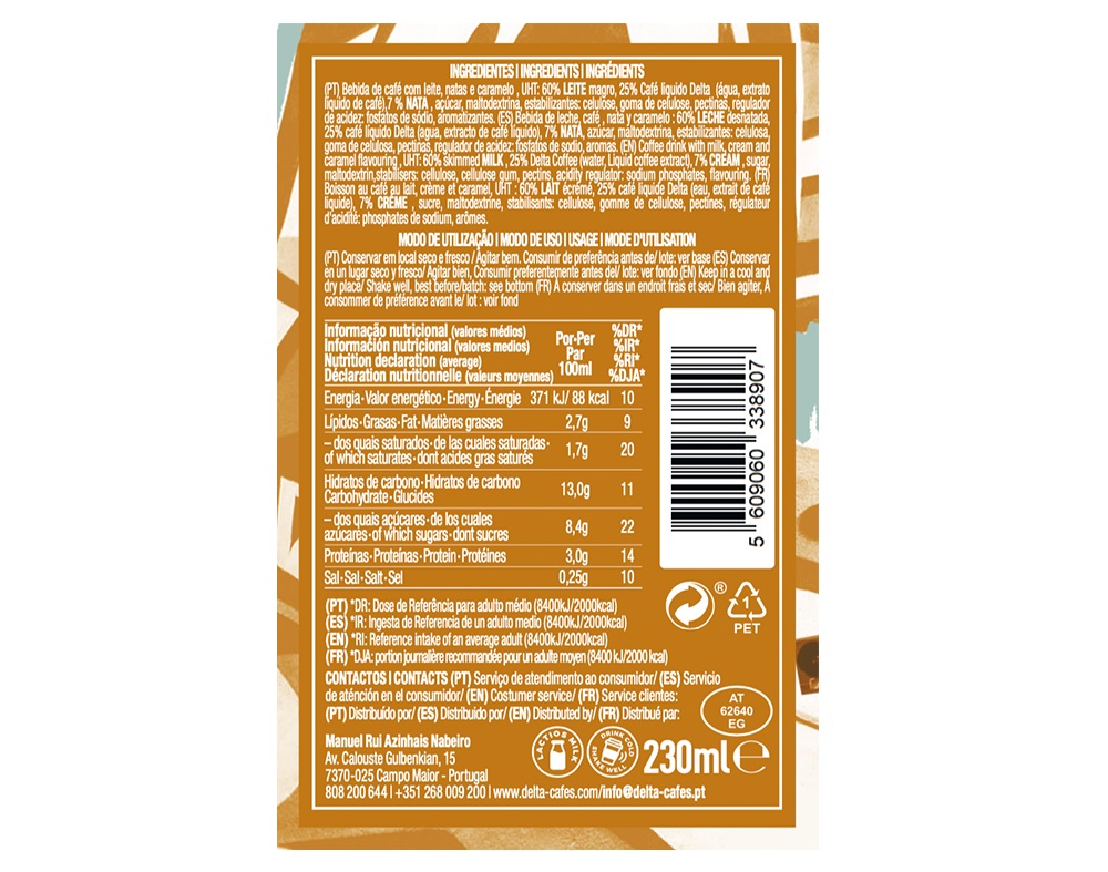 BEBIDA LACTEA GO CHILL DELTA CARAMEL MACCHIATO 243ML