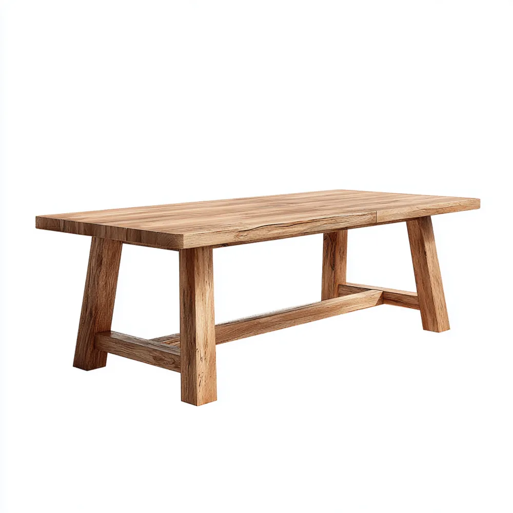 Esstisch Massivholz 200x90x75 cm - Naturholz - Rustikales Design