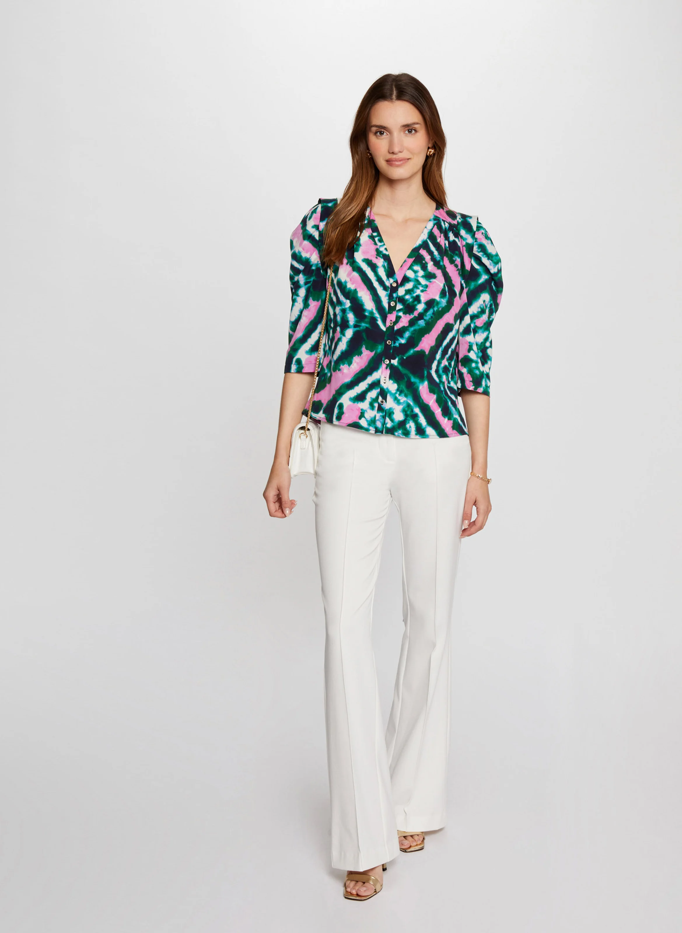 CASA.F - Chemise manches 3/4 imprimée| Multicolore