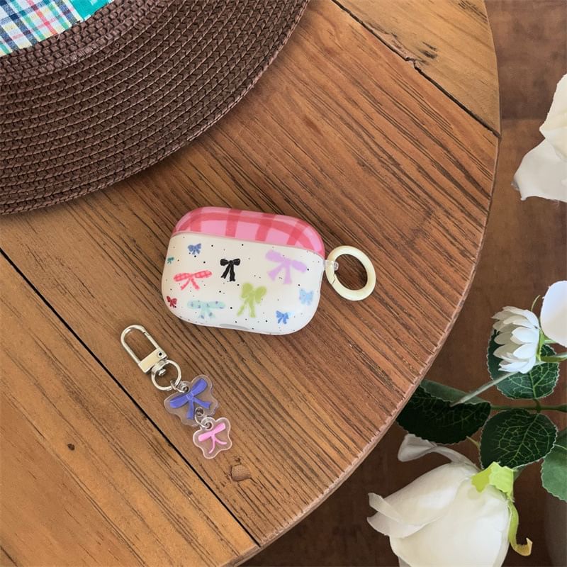 VanDi - Bow Plaid AirPods / Pro oortelefoonhoesje skin / charm / set