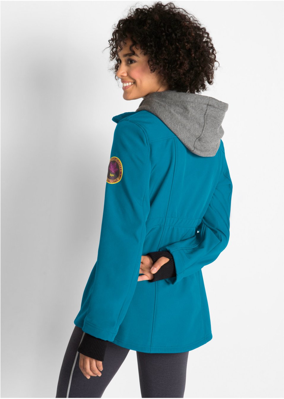 Veste longue softshell imperméable, style 2 en 1