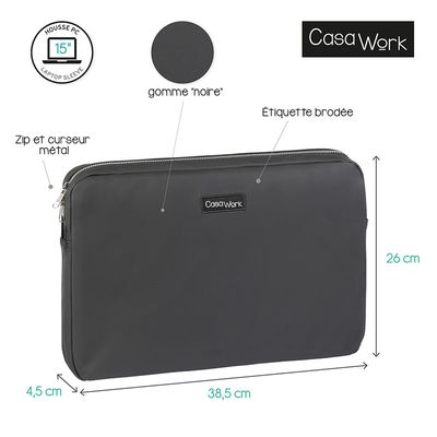 Viquel Casawork - Housse pour ordinateur portable 15″ - Gomme Noire