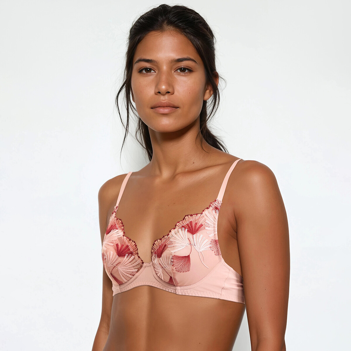 ANNE WEYBURN<br>Sutiã triangular de tule bordado, AZALEE