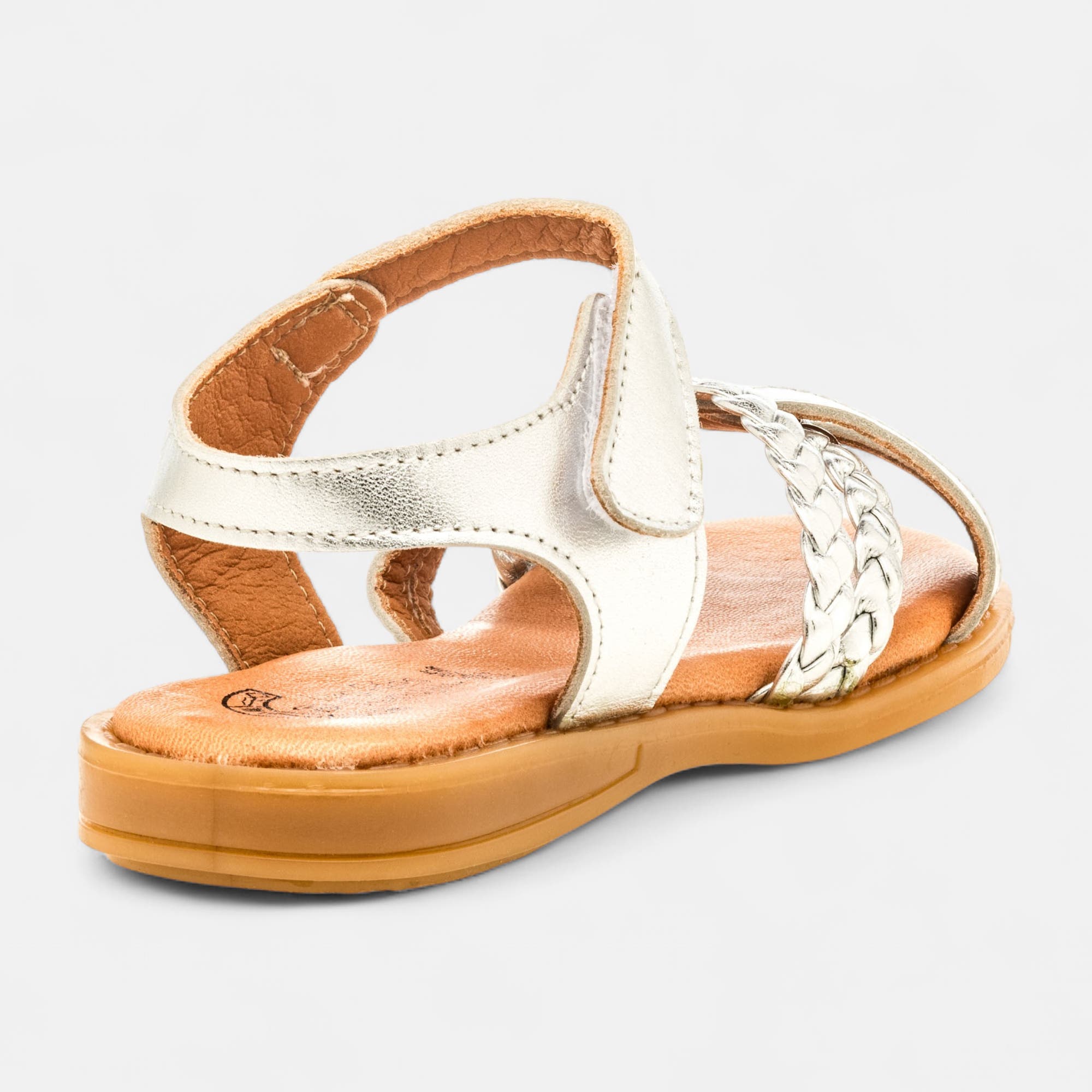 Nu-pieds Fille en cuir argent