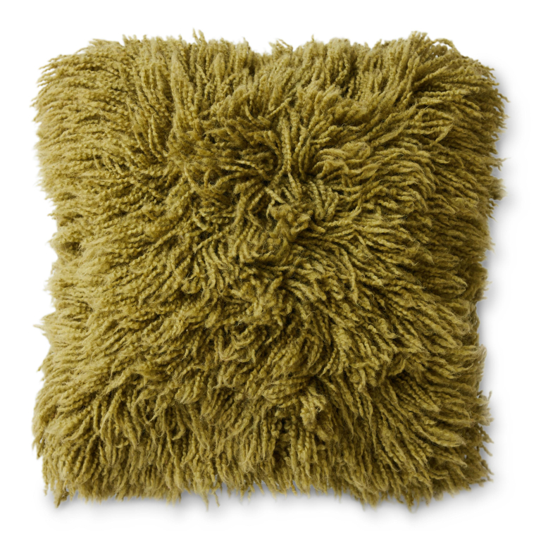 HKliving Fluffy kussen 50x50 Olive