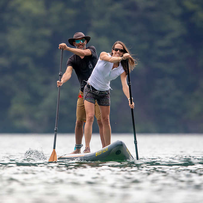 Pacote de prancha de stand-up paddle inflável dupla Body Glove Tandem de 15 pés para 2 pessoas