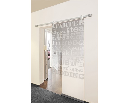 Pertura glazen schuifdeurblad Dallar Küche & Co 2043 x 920 x 8 mm rechts voor Tildra beslag