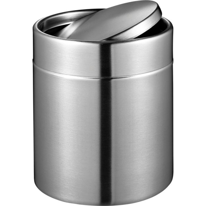 Afvalbakje EKO Fandy tafelmodel met swingdeksel 1,5 liter RVS (VB920415)
