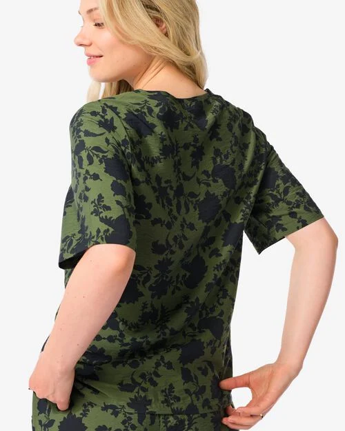 Haut de forme féminin Lara feuilles vert