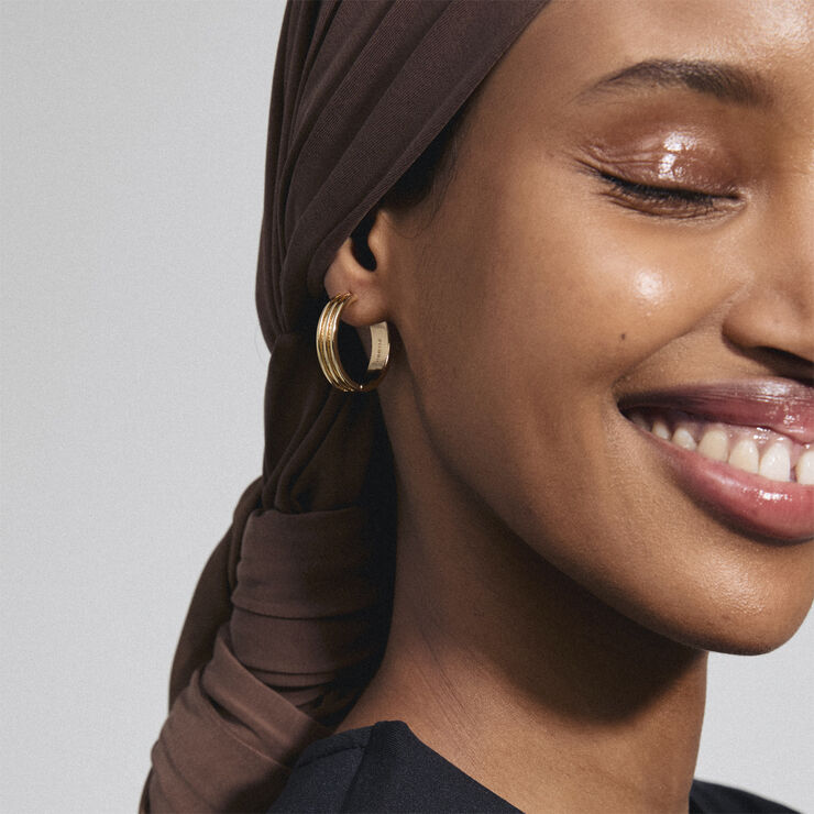 Pilgrim BENNETT recycled hoop earrings gold-plated Guld