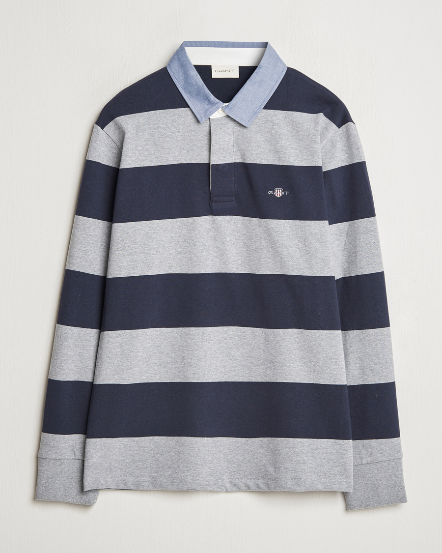 GANT Chambray Striped Heavy Rugger Grey Melange