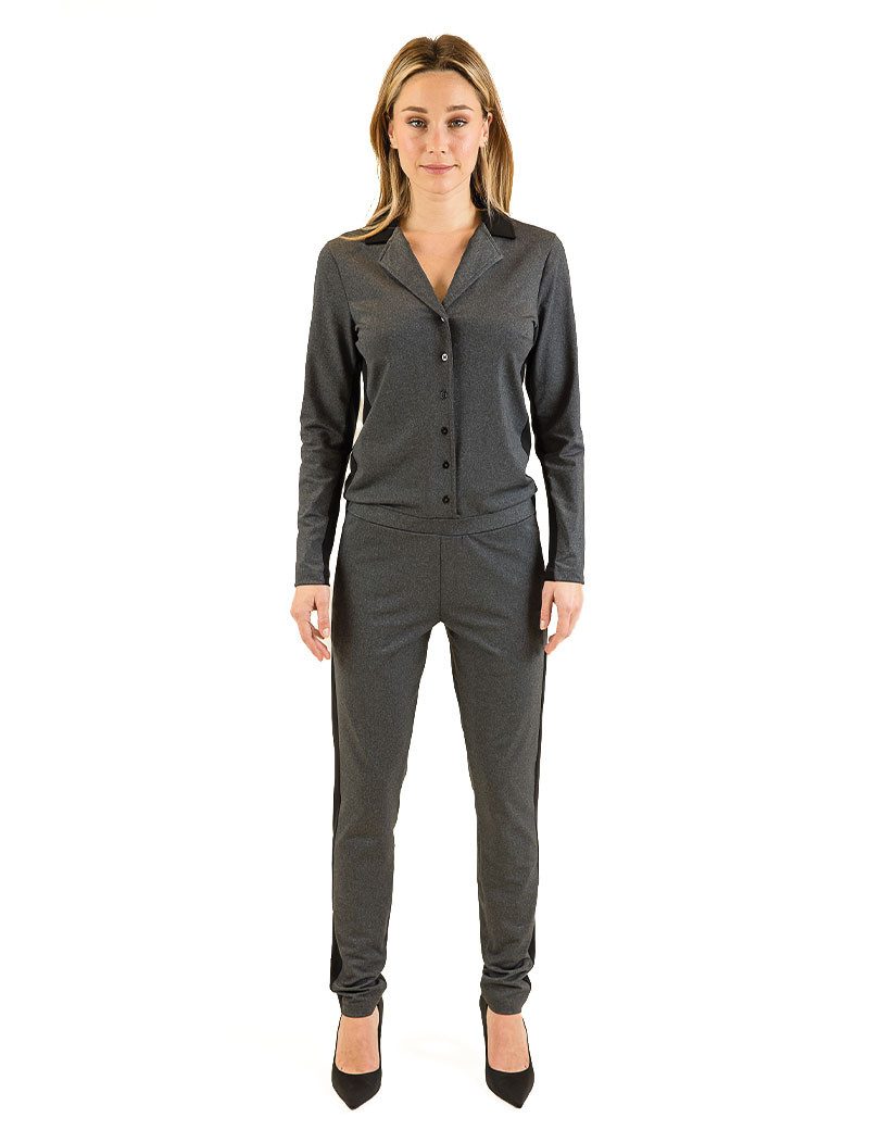 HBT BASICS INSOLITES | ANNA BANDE COMBINAISON FEMME GRIS CHINÉ