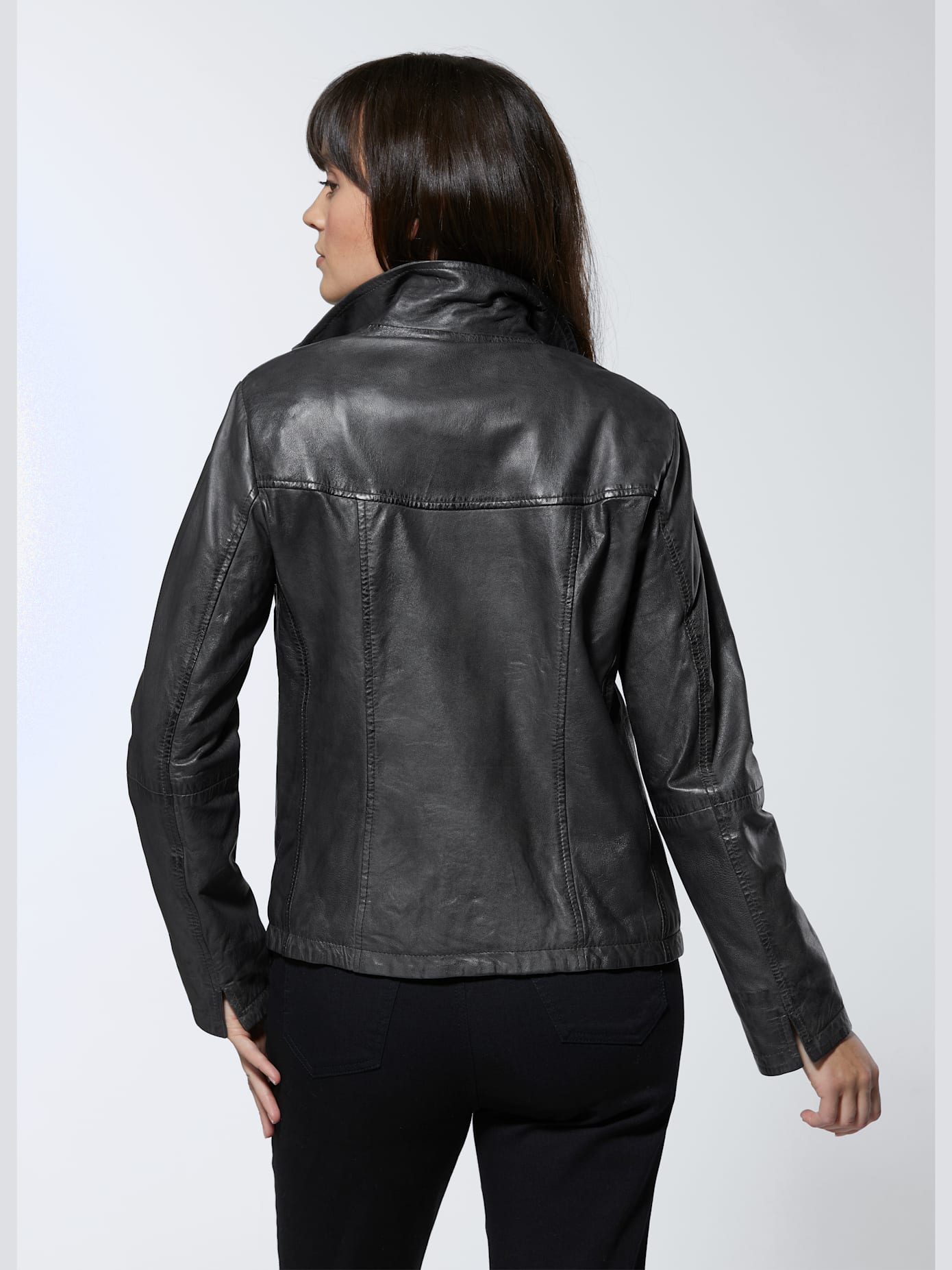 Veste en cuir pur cuir d'agneau nappa