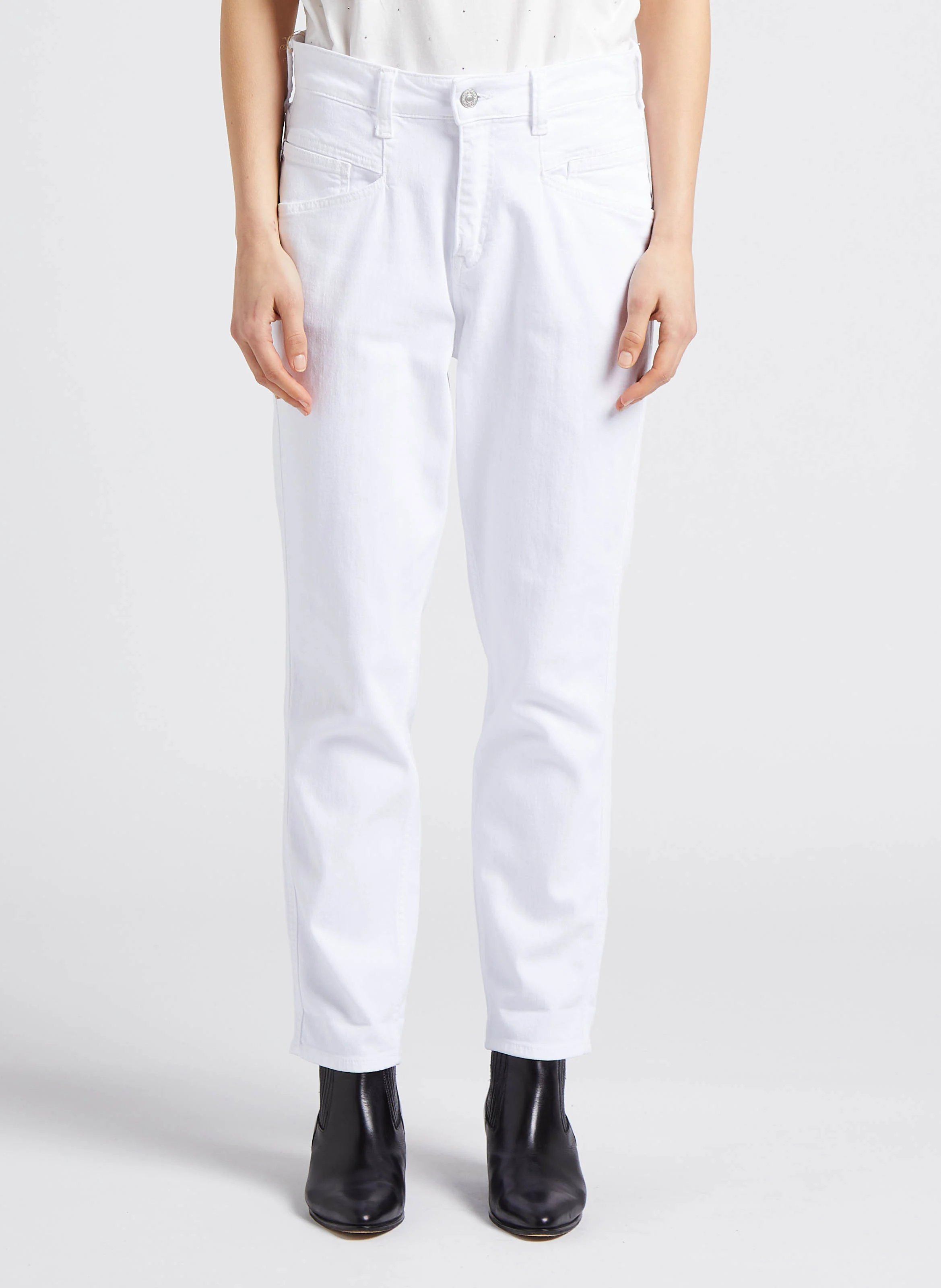 THIL - Jean girlfriend en coton stretch| Blanc