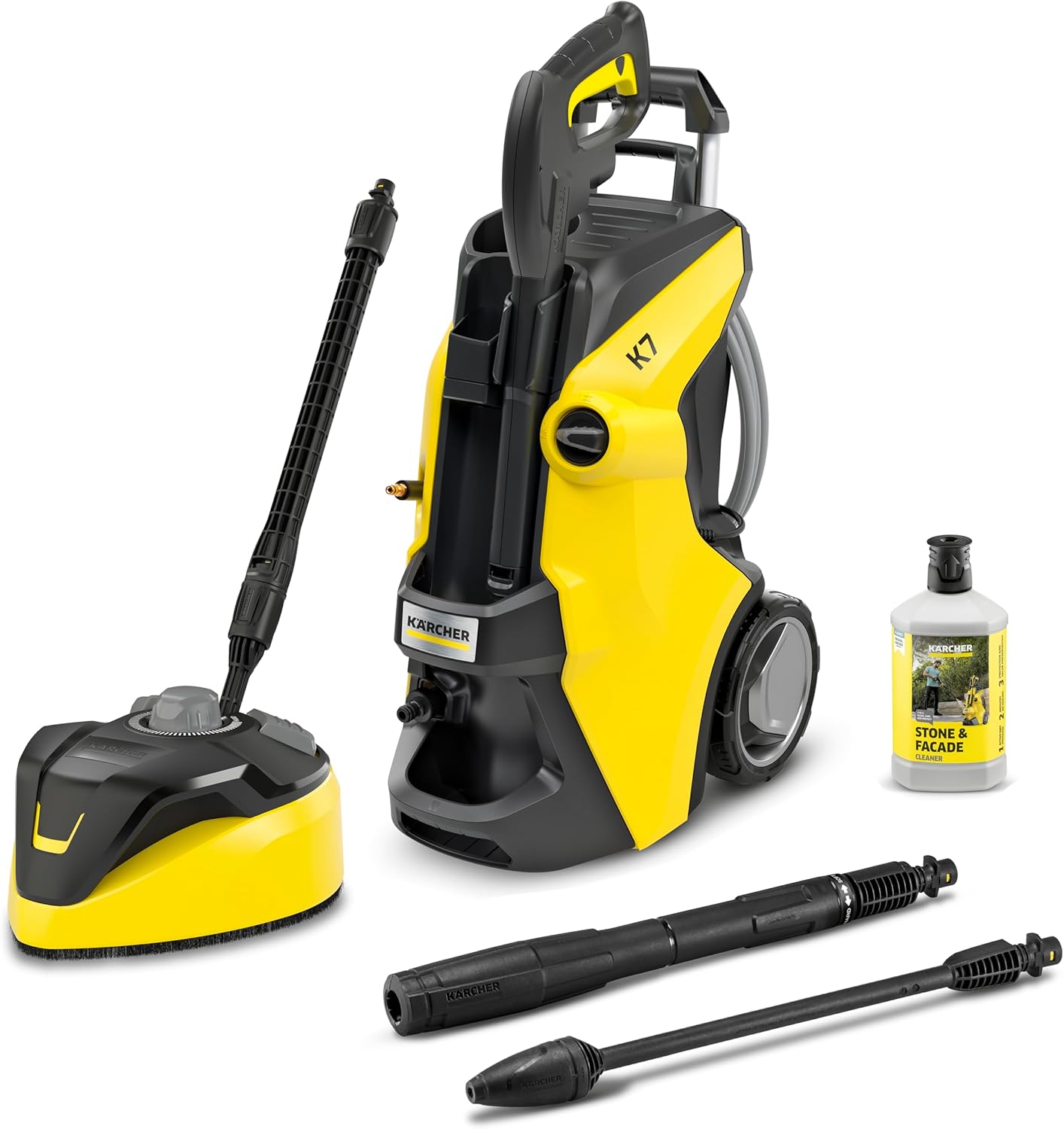 Kärcher Hochdruckreiniger K 7 Power Flex Home, Druck: 180 bar, Durchfluss 600 l/h, Flächenleistung: 60 m²/h, Leistung: 3.000 W, Dreckfräser, Pistole, Flächenreiniger
