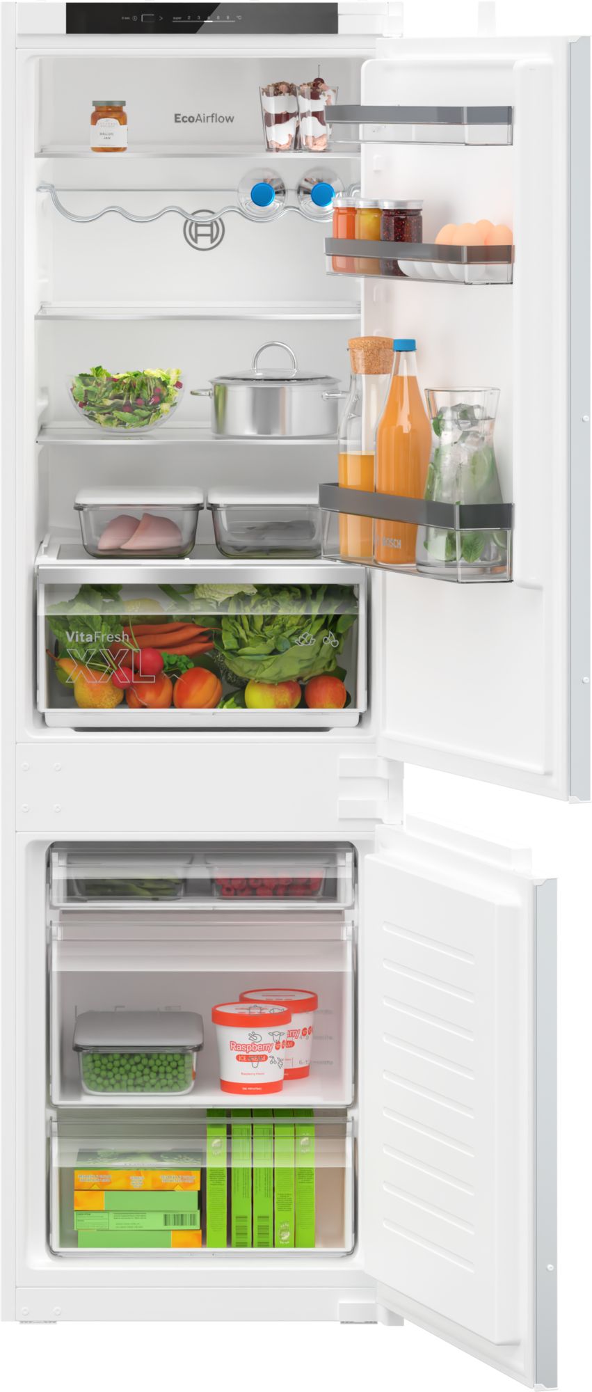 # PRODUTO RECONDICIONADO # Refrigerador Combinado Embutido Série 4 177,2 x 54,1 cm Porta Deslizante KIV86VSE0-B