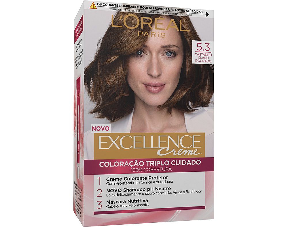 COLORAÇÃO EXCELLENCE CREME LONGA DURAÇÃO Nº5.3 CASTANHO CLARO DOURADO UN