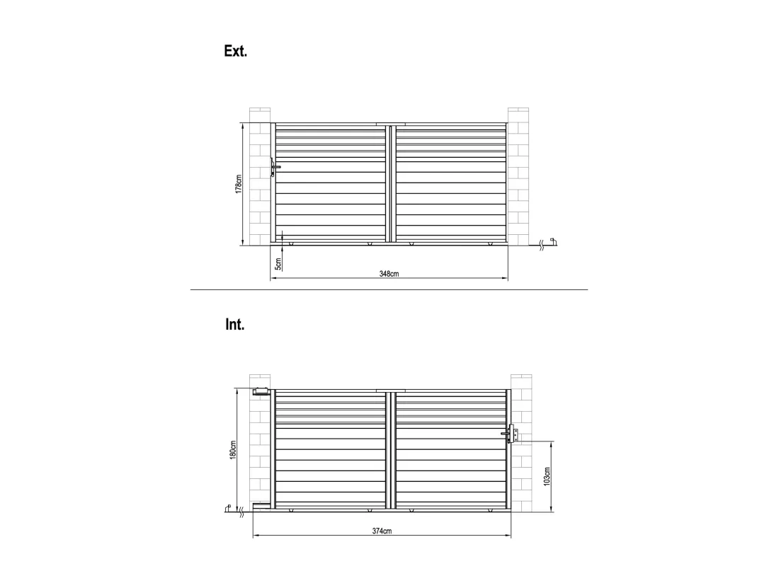 Portail électrique coulissant aluminium persienné L374 x H180 cm anthracite - VIAZO