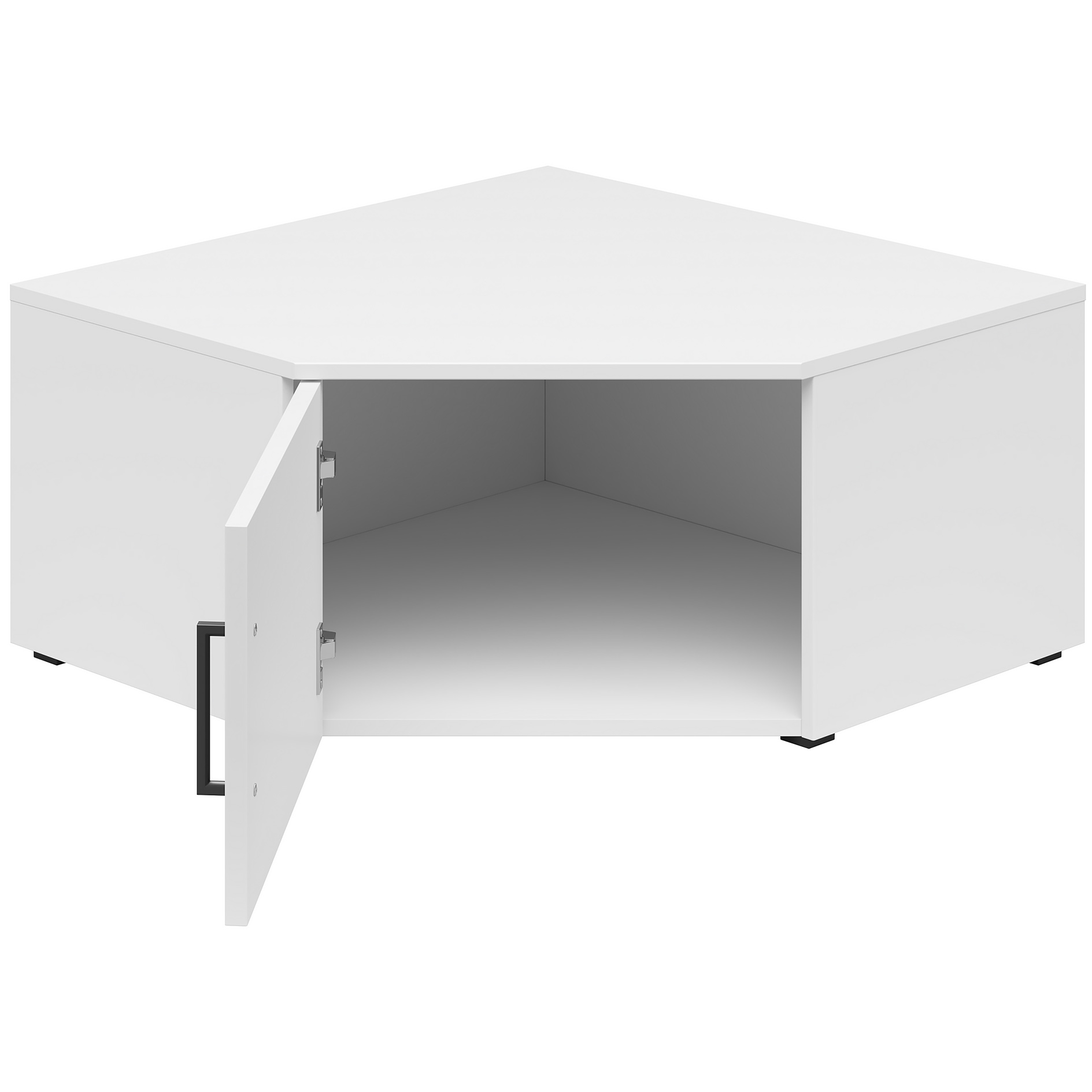 Eck-Aufsatzschrank/Standelement - weiß - 72x72 cm