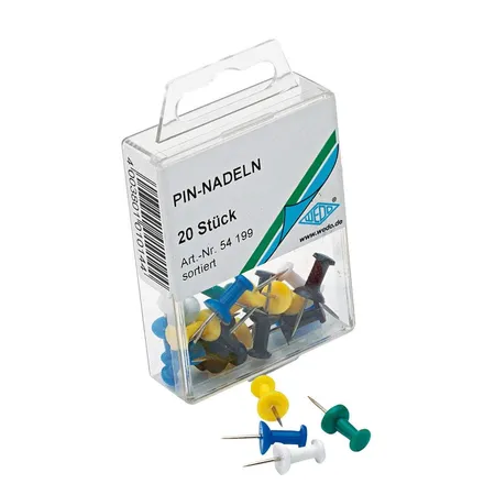 WEDO® 54199 Pinnnadeln Diaboloform, 20 Stück,, sortiert