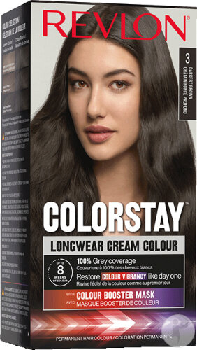 Revlon Colorstay Coloration Permanente Crème Longue Tenue N°3 Châtain Foncé Profond 1 Kit