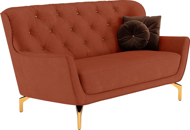 sit&more Polstergarnitur »Orient 3« 2 Stk. tlg. inkl. 4 Zierkissen mit Strass-Stein, goldfarbene Metallfüsse