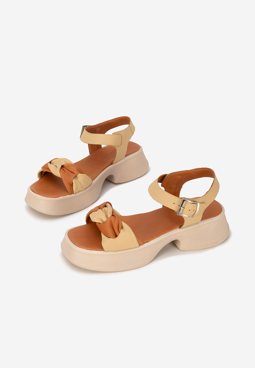 Sandales en cuir naturel brunes Maelissa