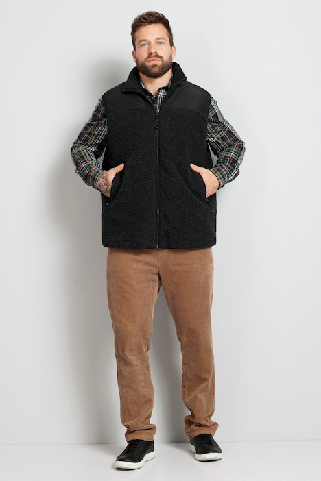 Boston Park Teddyfleece-Weste, Stehkragen, Nylon-Besatz, bis 74