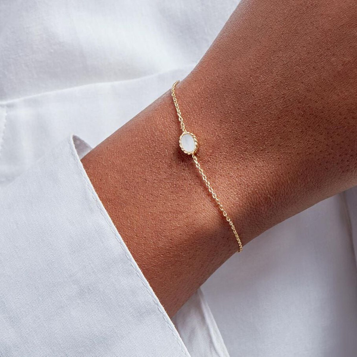 Bracelet Agatha Atma doré nacre