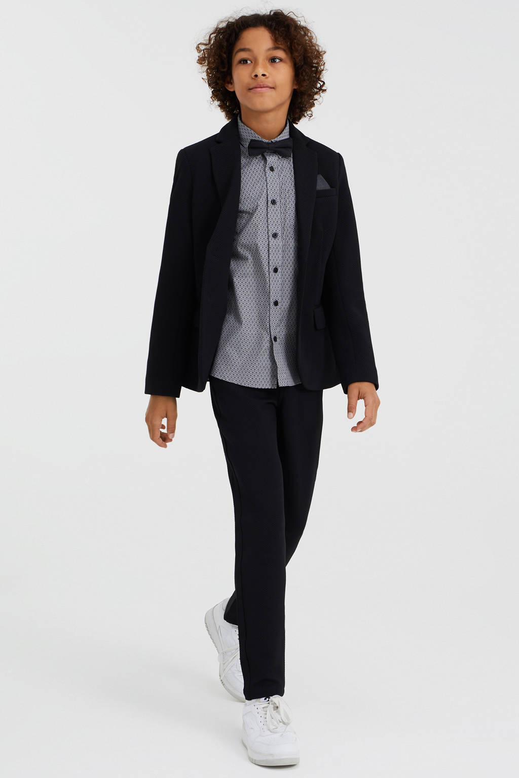 WE Fashion slim fit broek zwart